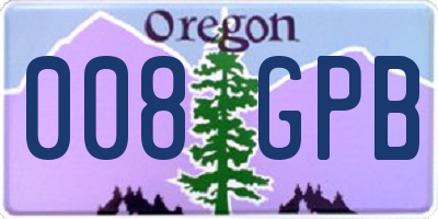OR license plate 008GPB