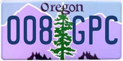 OR license plate 008GPC