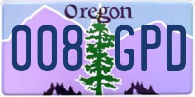 OR license plate 008GPD