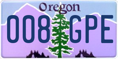 OR license plate 008GPE