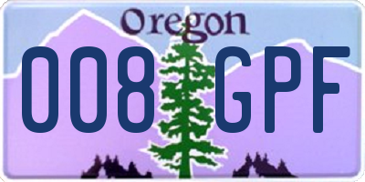 OR license plate 008GPF
