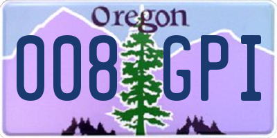 OR license plate 008GPI
