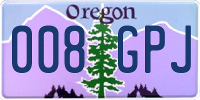 OR license plate 008GPJ