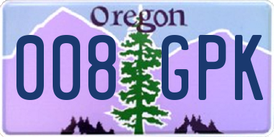 OR license plate 008GPK