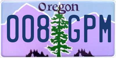 OR license plate 008GPM