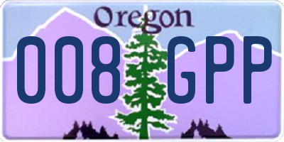 OR license plate 008GPP