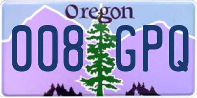 OR license plate 008GPQ