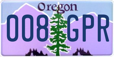 OR license plate 008GPR