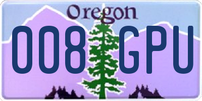OR license plate 008GPU