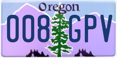 OR license plate 008GPV