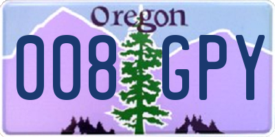 OR license plate 008GPY