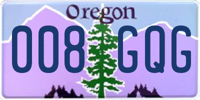 OR license plate 008GQG