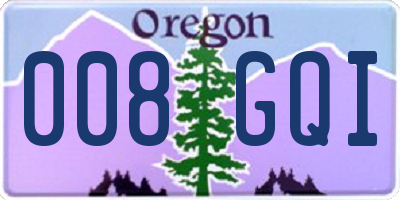 OR license plate 008GQI