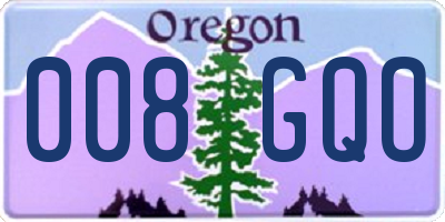 OR license plate 008GQO