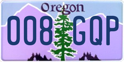 OR license plate 008GQP
