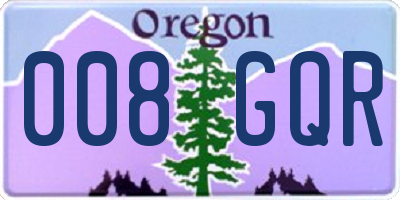 OR license plate 008GQR