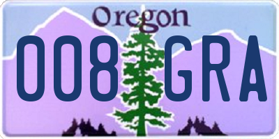 OR license plate 008GRA