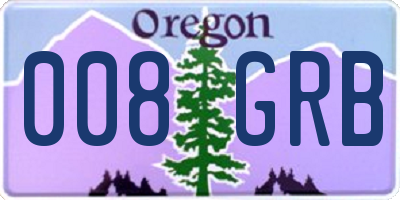 OR license plate 008GRB