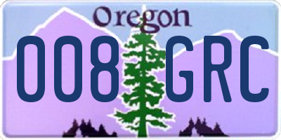 OR license plate 008GRC