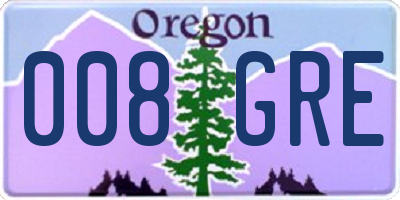 OR license plate 008GRE