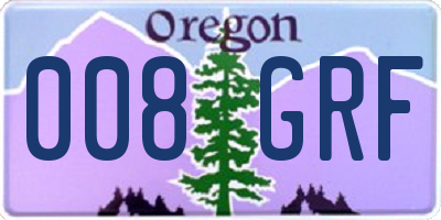 OR license plate 008GRF