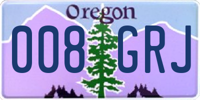 OR license plate 008GRJ