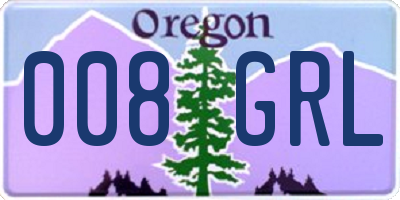 OR license plate 008GRL