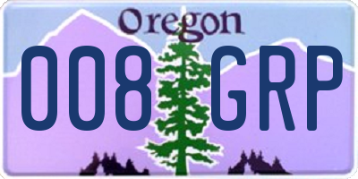 OR license plate 008GRP
