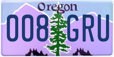 OR license plate 008GRU