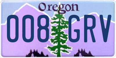 OR license plate 008GRV