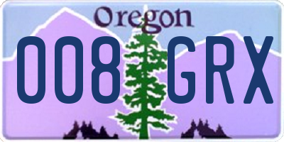 OR license plate 008GRX