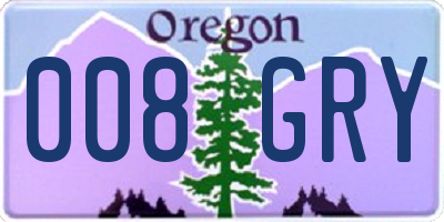 OR license plate 008GRY