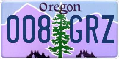 OR license plate 008GRZ