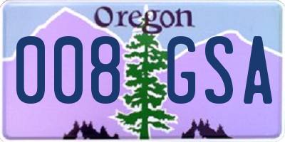 OR license plate 008GSA