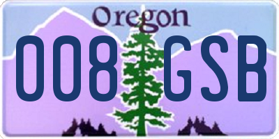 OR license plate 008GSB