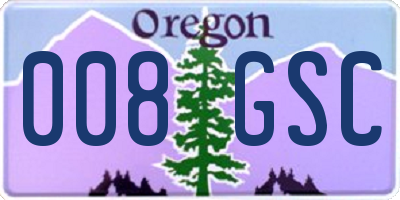 OR license plate 008GSC