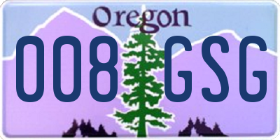 OR license plate 008GSG