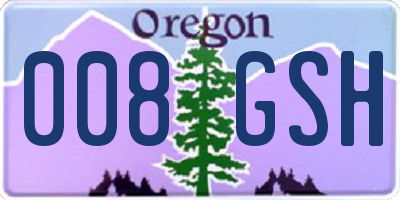 OR license plate 008GSH