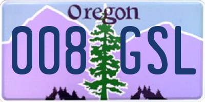 OR license plate 008GSL