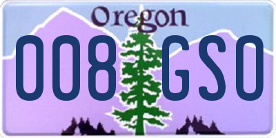 OR license plate 008GSO