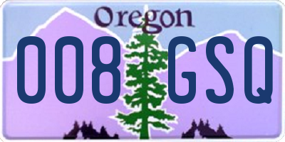 OR license plate 008GSQ