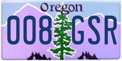 OR license plate 008GSR