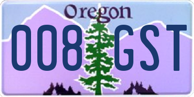 OR license plate 008GST