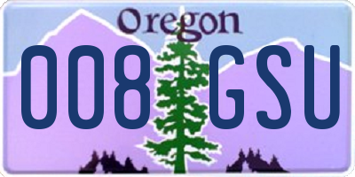 OR license plate 008GSU