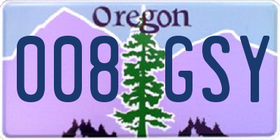 OR license plate 008GSY