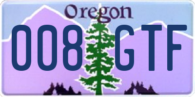 OR license plate 008GTF