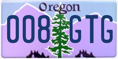 OR license plate 008GTG