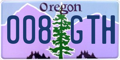 OR license plate 008GTH