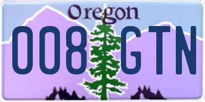 OR license plate 008GTN