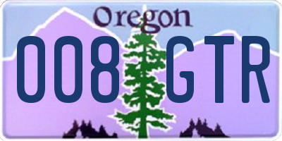 OR license plate 008GTR